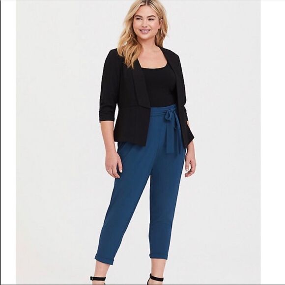 Torrid Blue Women’s Tie Front Cigarette Pants - Picture 1 of 6